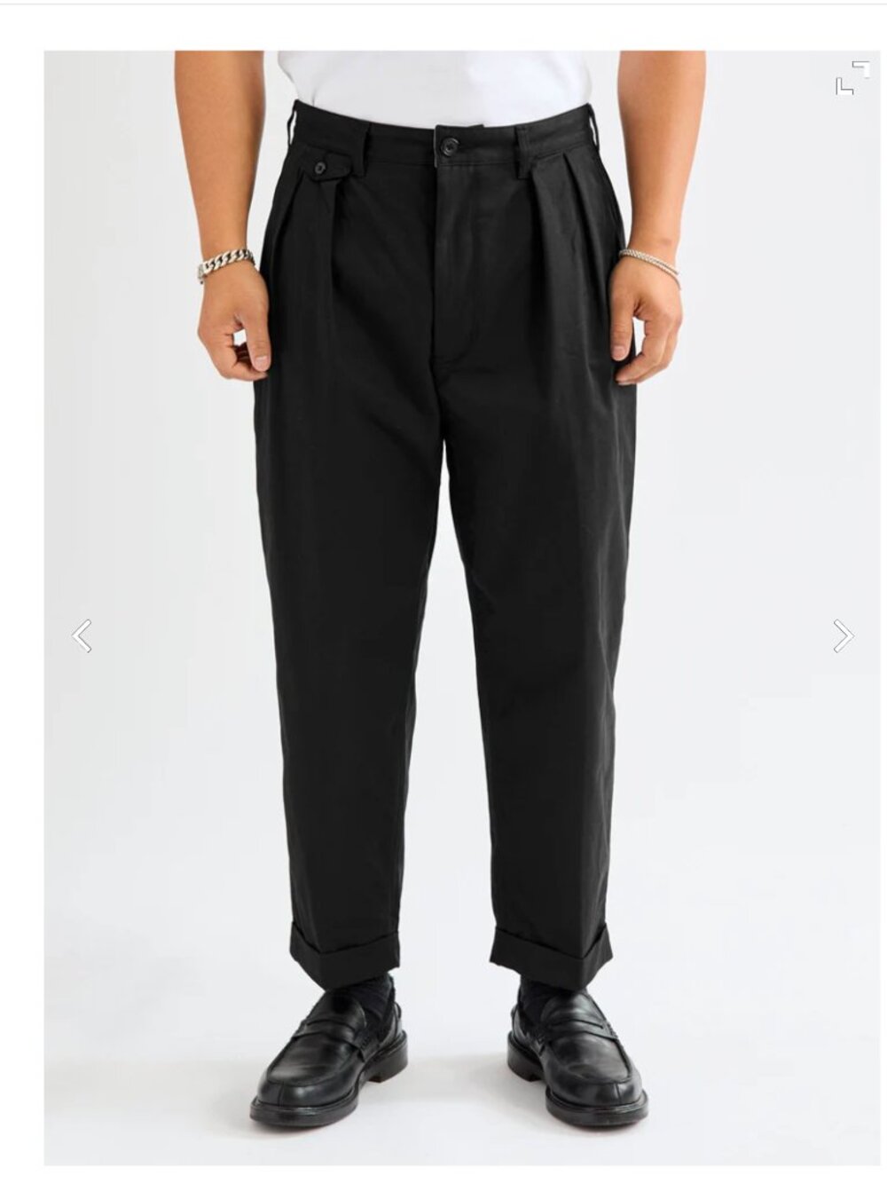 NWT! Beams Plus Men's 2 Pleat Twill Trousers Black Size M